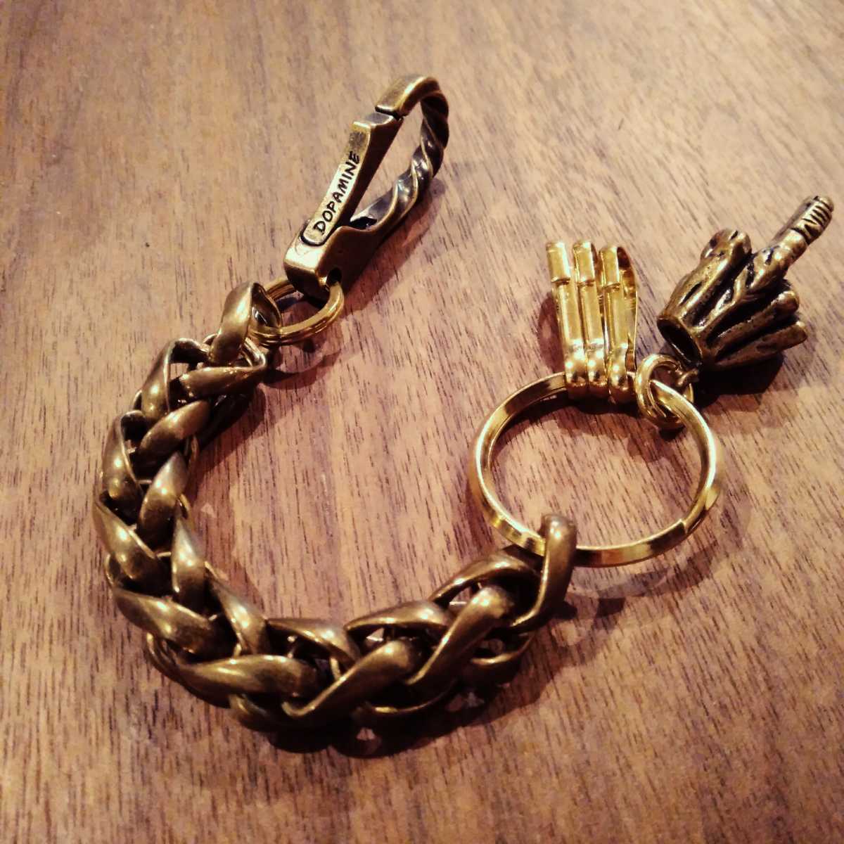 新作入荷，限定セール 真鍮編込み キーチェーン DOPAMINE Brass FUCK アメカジ バイカー ハーレー ウォレットチェーン ブラス(キーチェーン)｜売買されたオークション情報、yahooの商品情報をアーカイブ公開 - オークフ キーチェーン