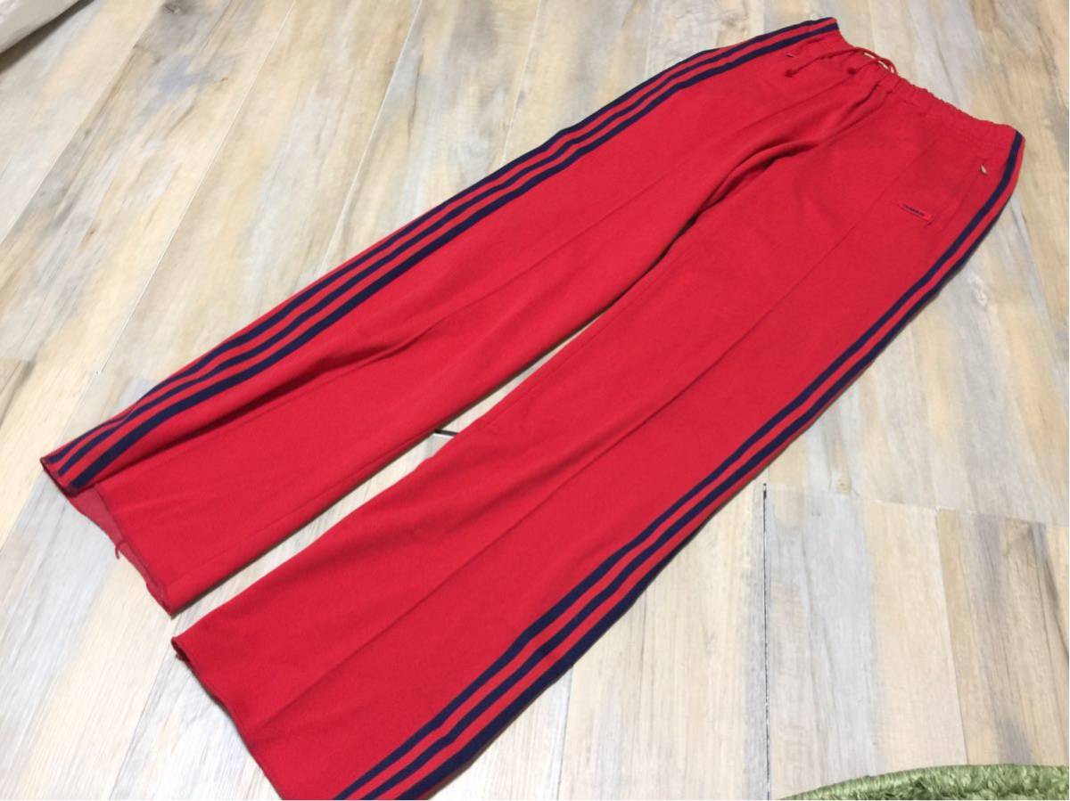 70s 80s 当時物☆adidas アディダス ジャージ トラックパンツ M w72赤 