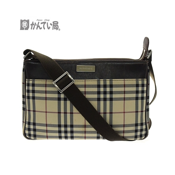 BURBERRY バーバリー ショルダーバッグ 斜め掛け チェック柄 カーフ