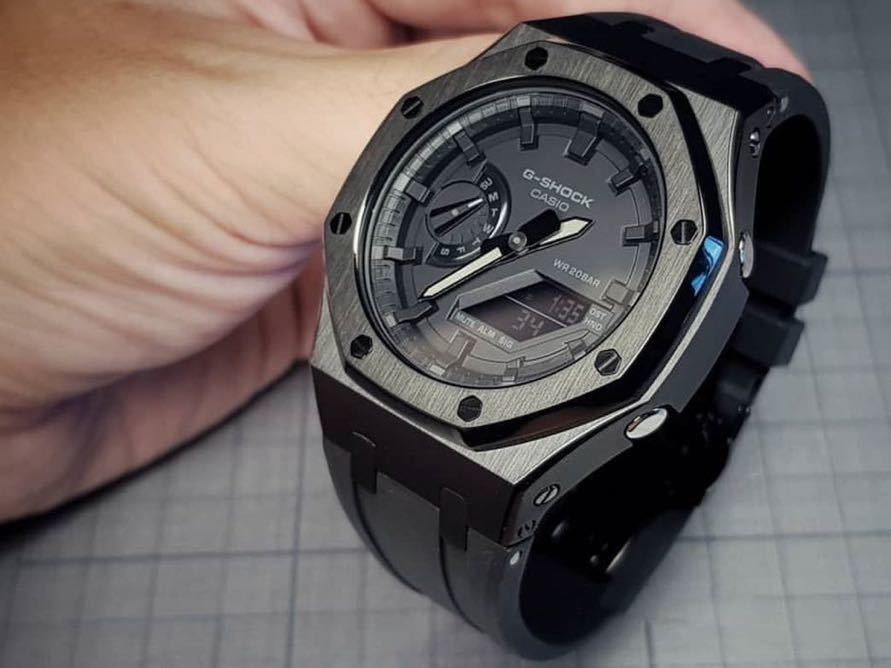 G-SHOCK GA2100 GA2110カスタム ベゼル&ベルトセット 黒＆黒 オール