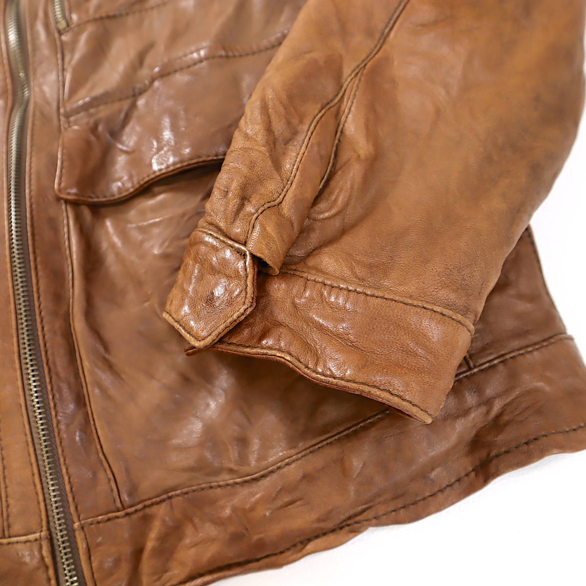 2-DD233 ジョルジオブラット ブラウンレザージャケット(ジャケット、上