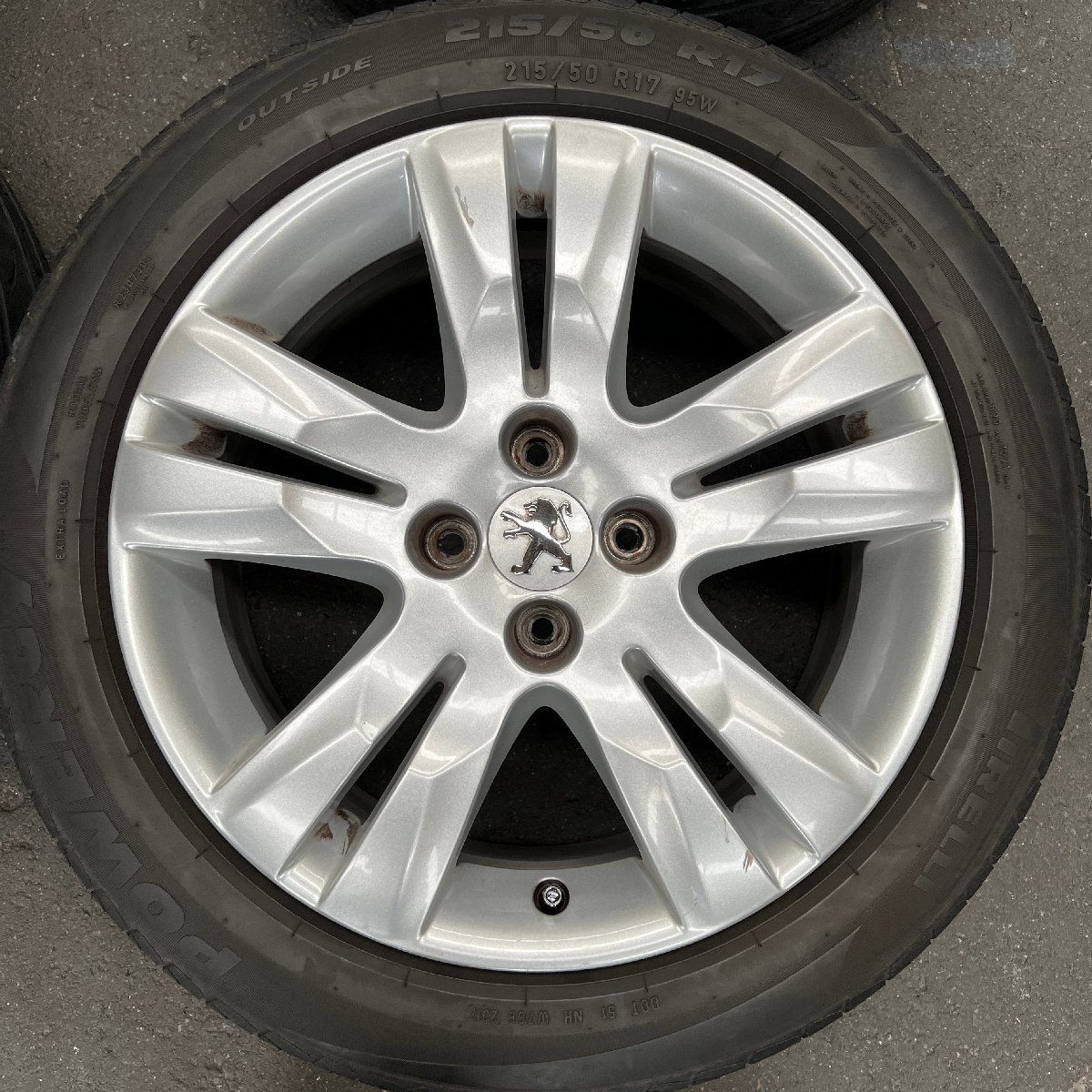 タイヤ付き純正ホイール4本セット プジョー5008 T875F02 9675498677 17 