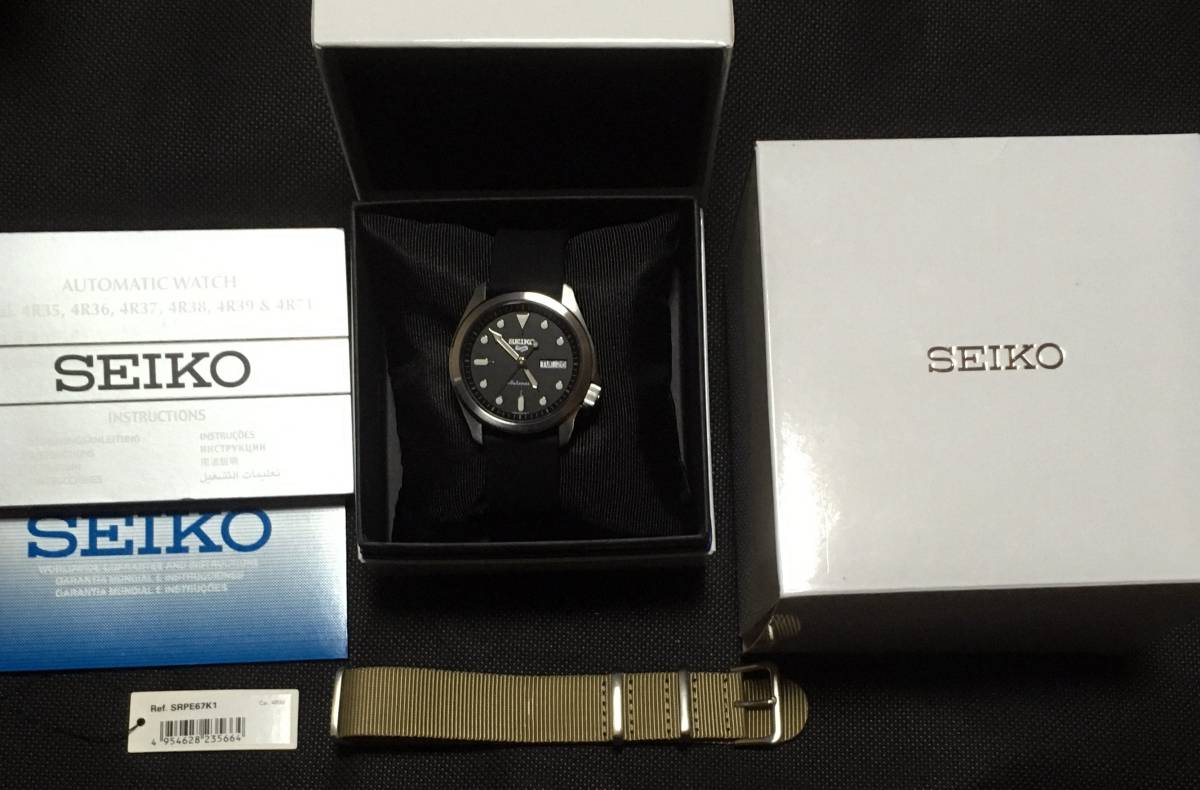 SEIKO 5 SPORTS SRPE67K1 ブラック 自動巻き 4R36 ソリッドボーイ 