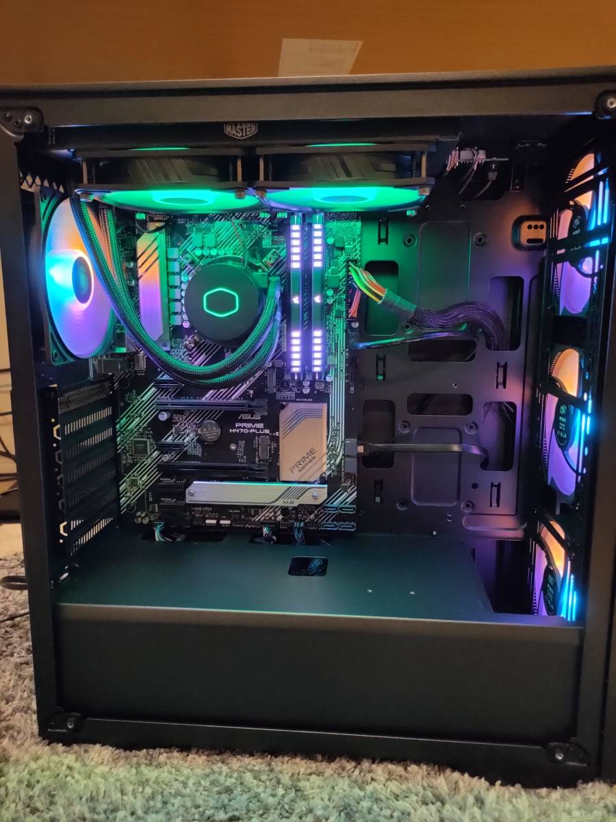 訳あり 快適 光る自作デスクトップパソコン Core i7 10700 RGBメモリ