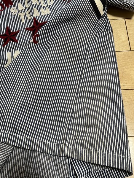 【VANSON × JACK ROSE】ヒッコリーストライプ 半袖シャツ スカル コラボ VANSON バンソン × JACKROSE ジャックローズ ヒッコリー