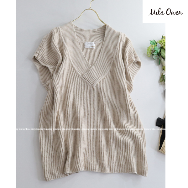 ミラオーウェン Mila Owen★リネンブレンドコットンサマーニットベストトップス