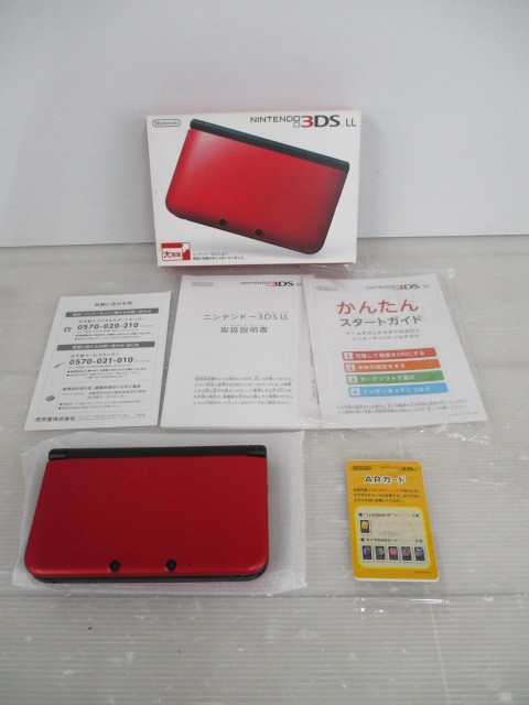 G996 動作品 ニンテンドー3DS LL レッドブラック ☆動作確認済/本体に