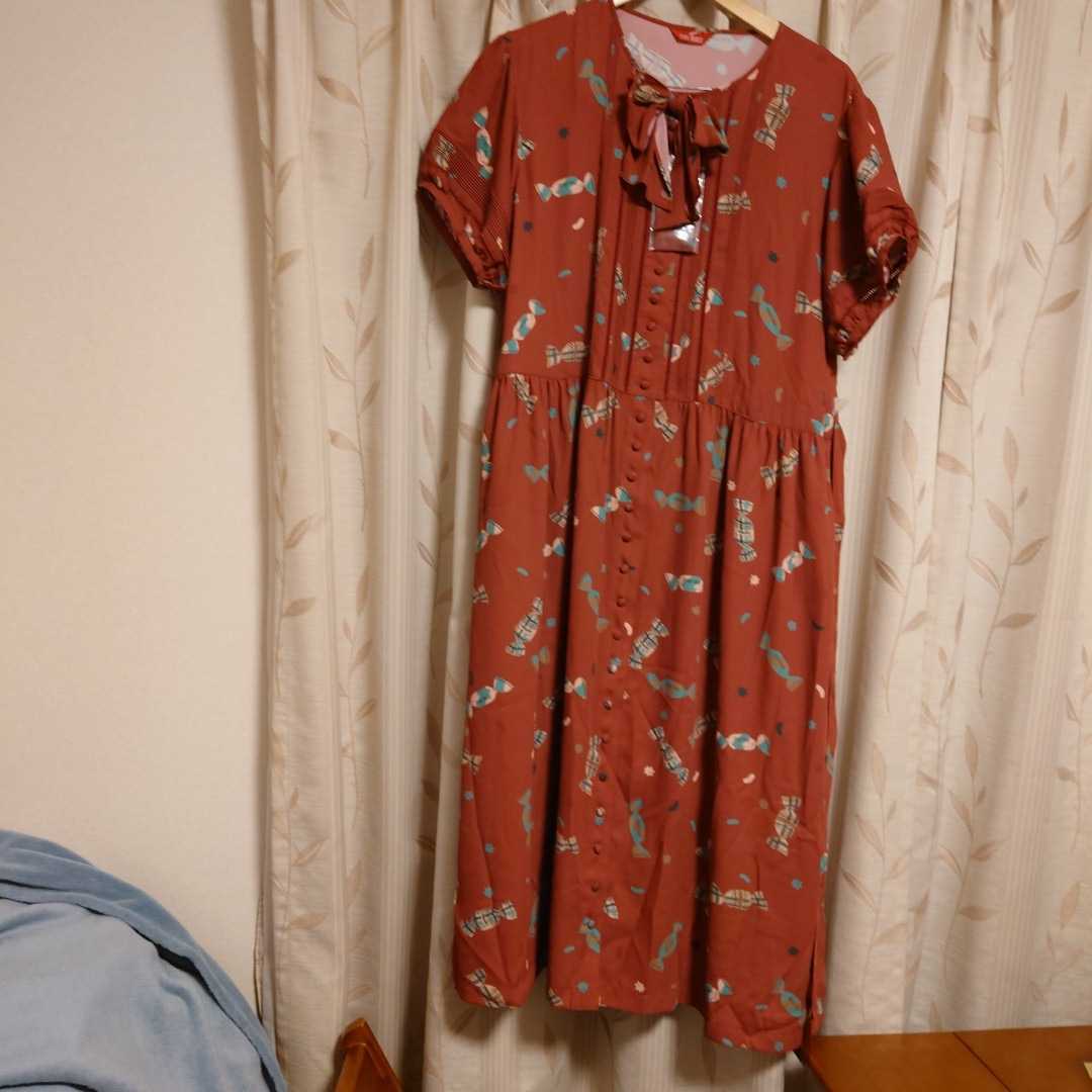 未使用・PINK HOUSE（ピンクハウス）キャンディプリントワンピース 赤  