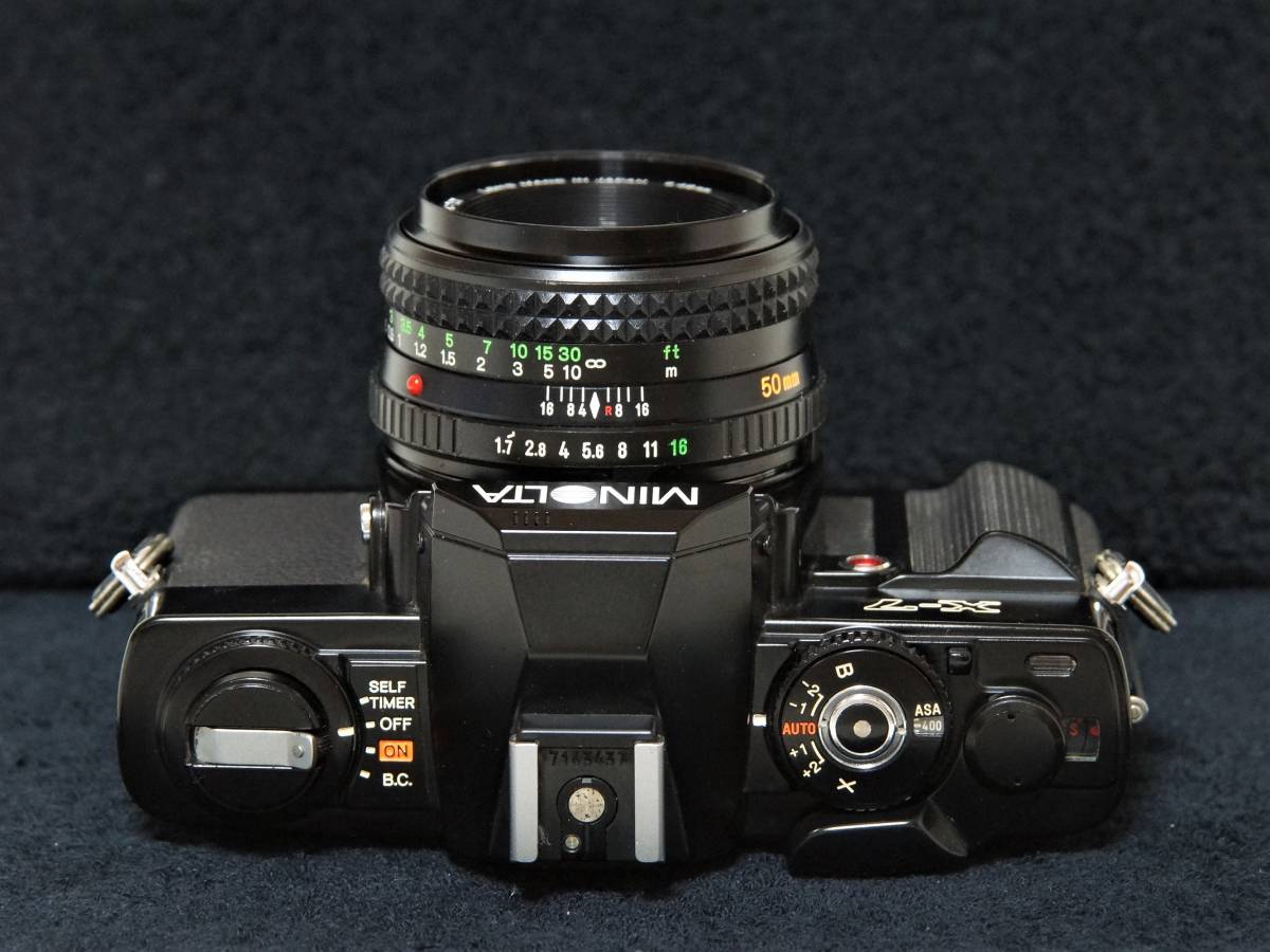 【撮影済み】Minolta X-7+MD ROKKOR 50mm F1.7セット MINOLTA X-7 MD ROKKOR 50mmF1.7標準レンズセット【動作確認済】 当
