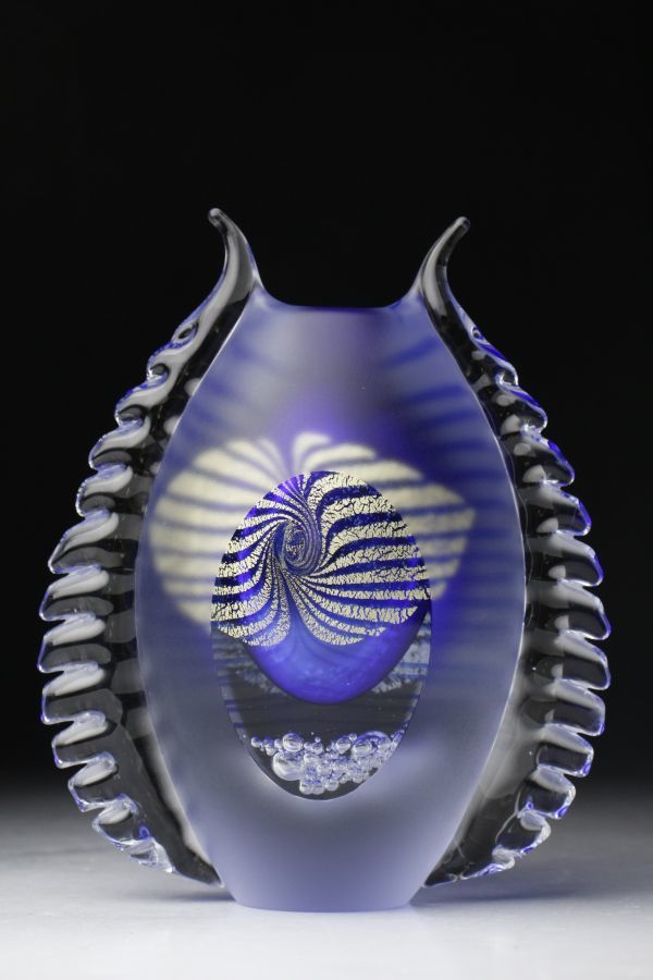 現代の名工 黒木国昭 花瓶 花器 金彩カット – Gallery 金彩 手吹ガラス