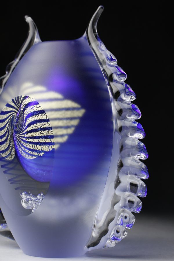 現代の名工 黒木国昭 花瓶 花器 金彩カット – Gallery 金彩 手吹ガラス