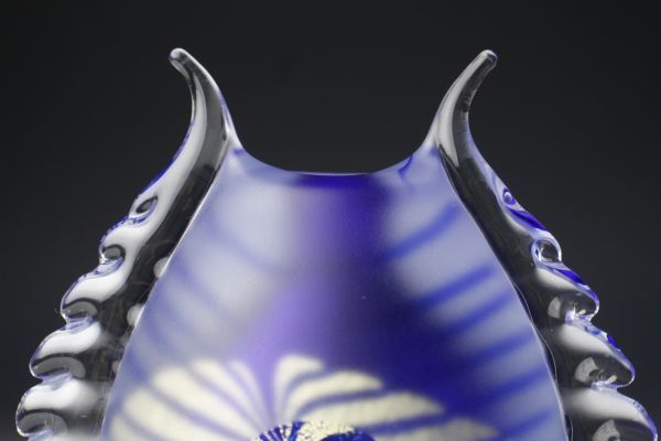 現代の名工 黒木国昭 花瓶 花器 金彩カット – Gallery 金彩 手吹ガラス
