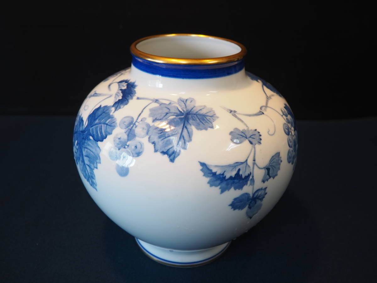 ノリタケ スタジオコレクション 花瓶 直径24cm 高24cm 葡萄 染