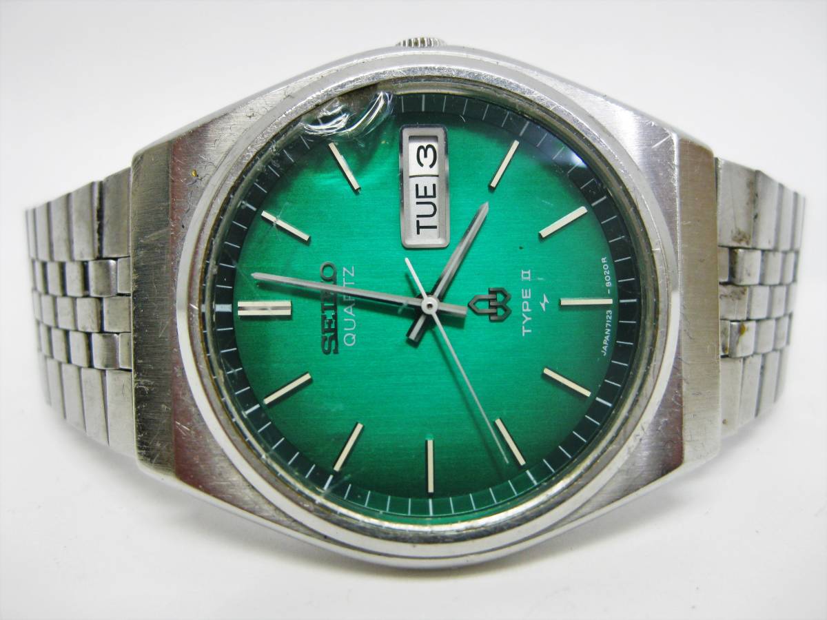 YT-B⑮31】SEIKO/セイコー 7123-8010 TYPEⅡ、タイプ2 グリーン文字盤 