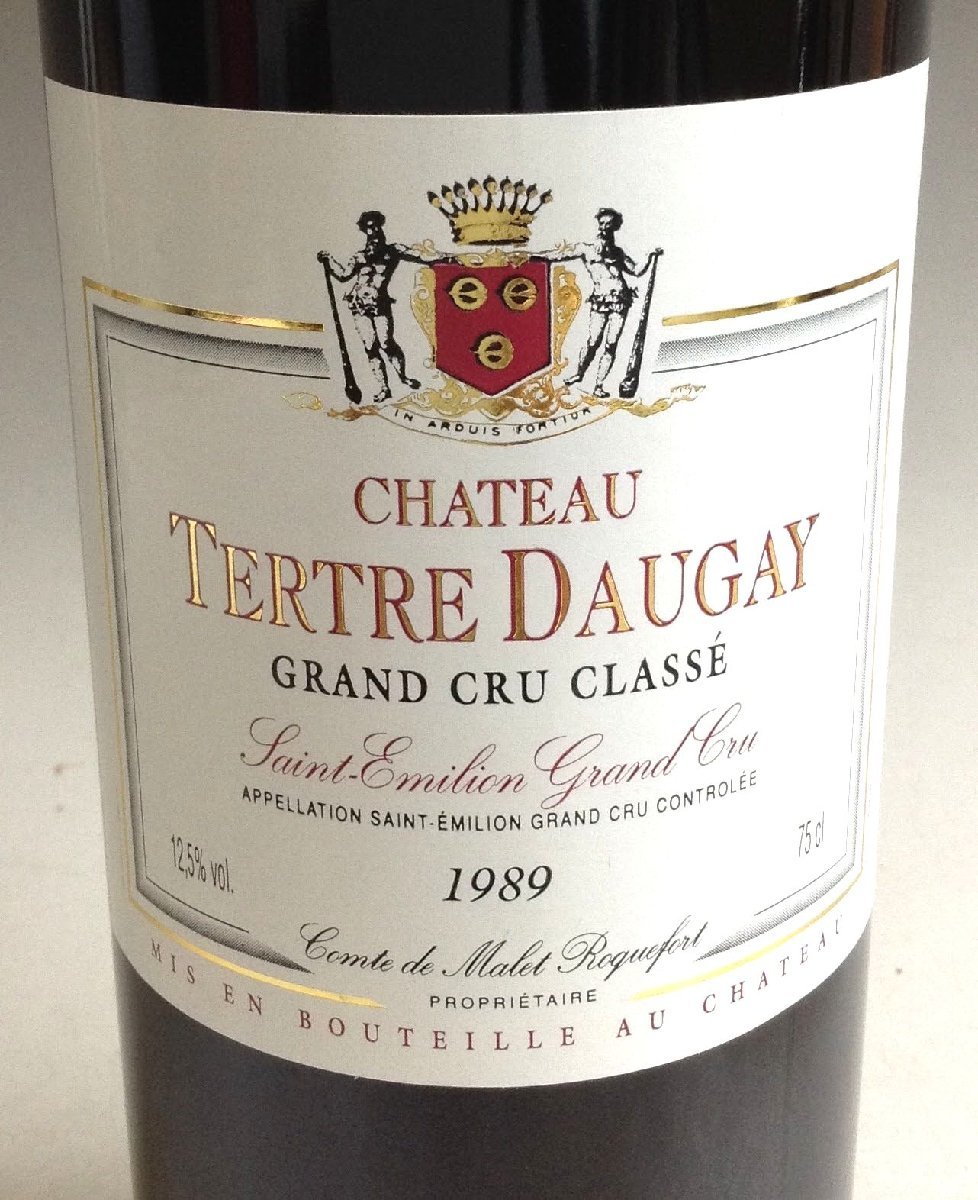 Chateau Tertre Daugay 1989 シャトーテルトルドゲイ 古酒 未開栓 シャトー・テルトル・ドゲ 1989 Chateau Tertre Daugay