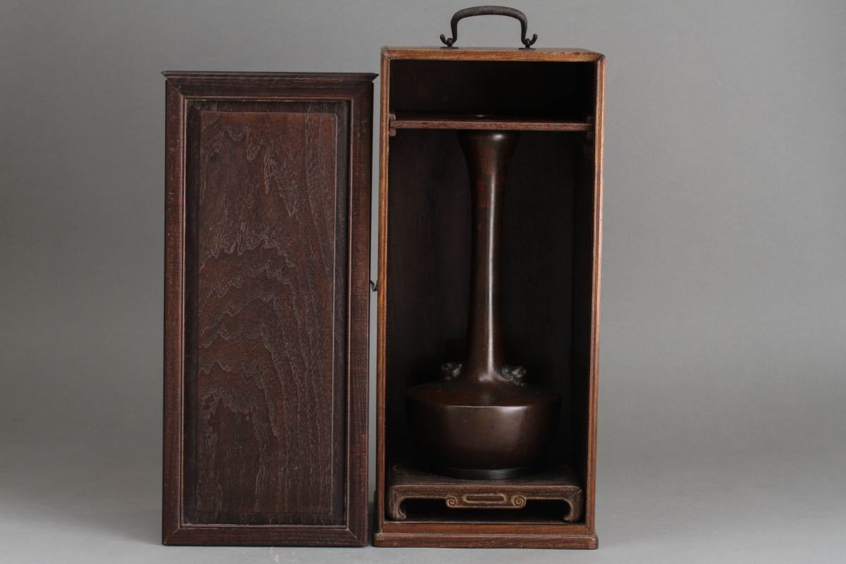 セール，限定セール 古 1615 古銅獣耳花瓶(花器)｜売買されたオークション情報、yahooの商品情報をアーカイブ公開 - オークファン 花器