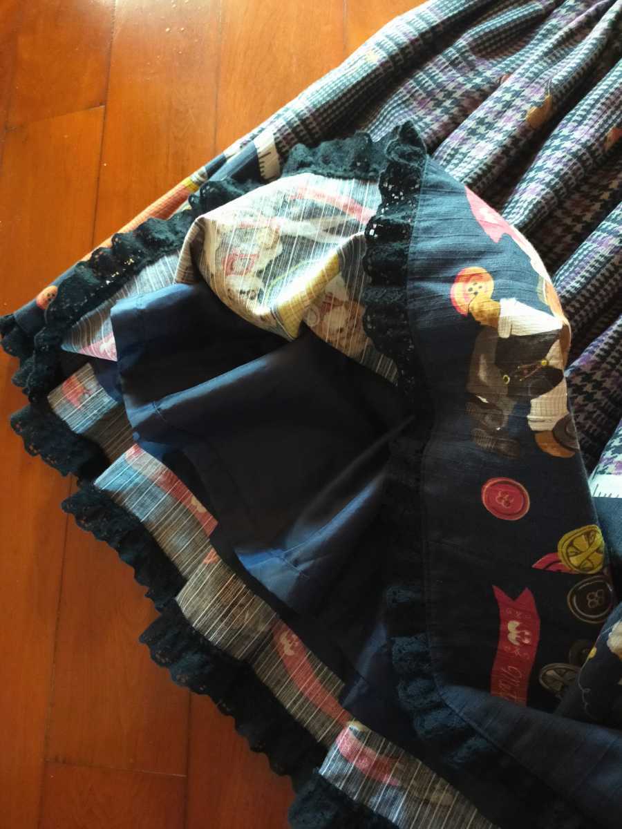 メタモルフォーゼ/裁縫クマさんスカート*ウエスト総ゴム(Lサイズ  