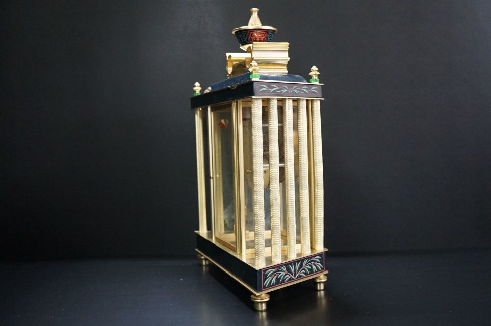 c90 アンティーク Nマーク 日本美術時計 振り子 ゼンマイ式 宮殿 四面