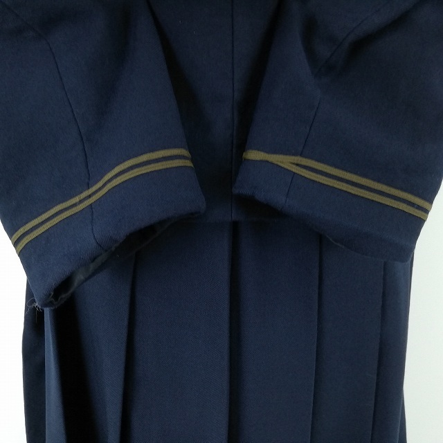 1円 イートン スカート 紐タイ 等 上下4点セット 指定 L 大きいサイズ 冬物 長袖 女子 大分東明高校 コシノヒロコ 紺 中古 ランクC EY6455_3