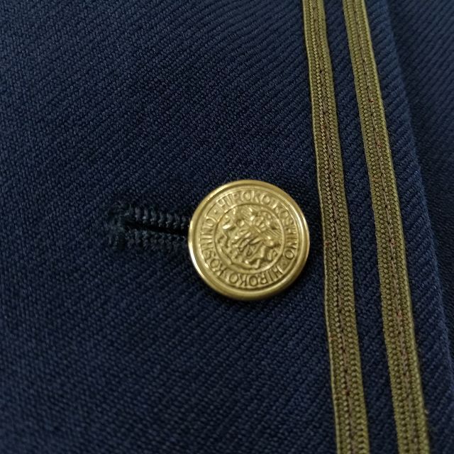 1円 イートン スカート 紐タイ 等 上下4点セット 指定 L 大きいサイズ 冬物 長袖 女子 大分東明高校 コシノヒロコ 紺 中古 ランクC EY6455_4