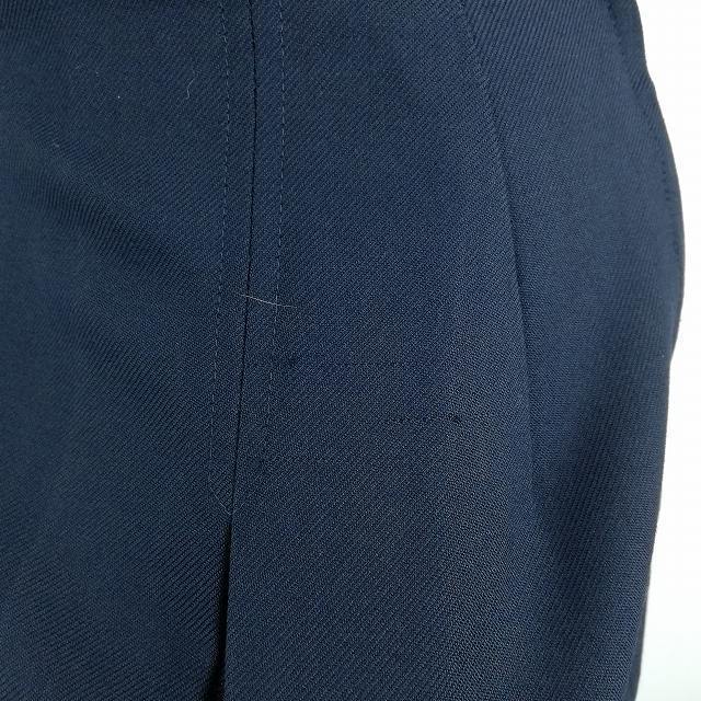 1円 イートン スカート リボン 等 上下4点セット 冬物 長袖 女子 学生服 熊本国府高校 チェック(紺/グレー) 制服 中古 ランクC EY6584_9