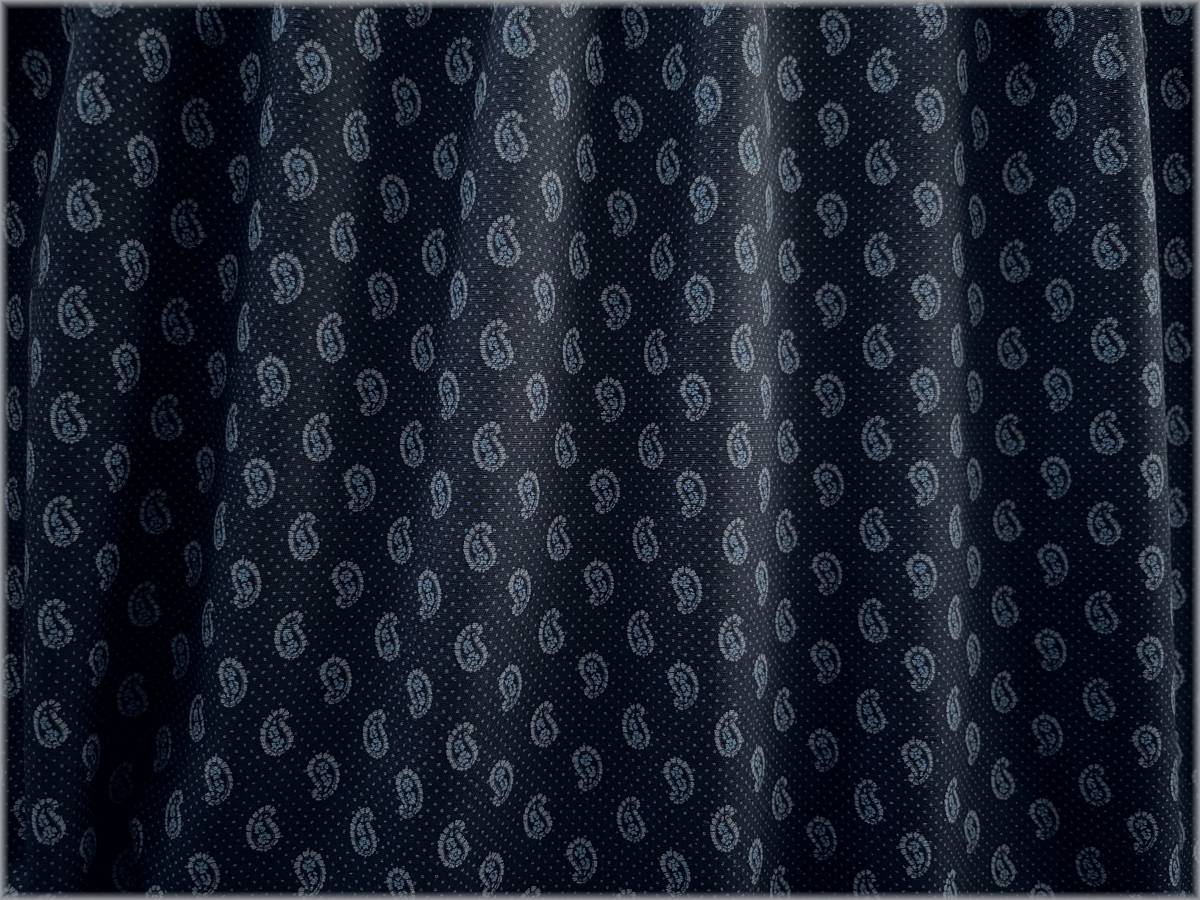 mets★10m*小紋柄*水玉ペーズリー*ブロード*navy*コットン生地Q4