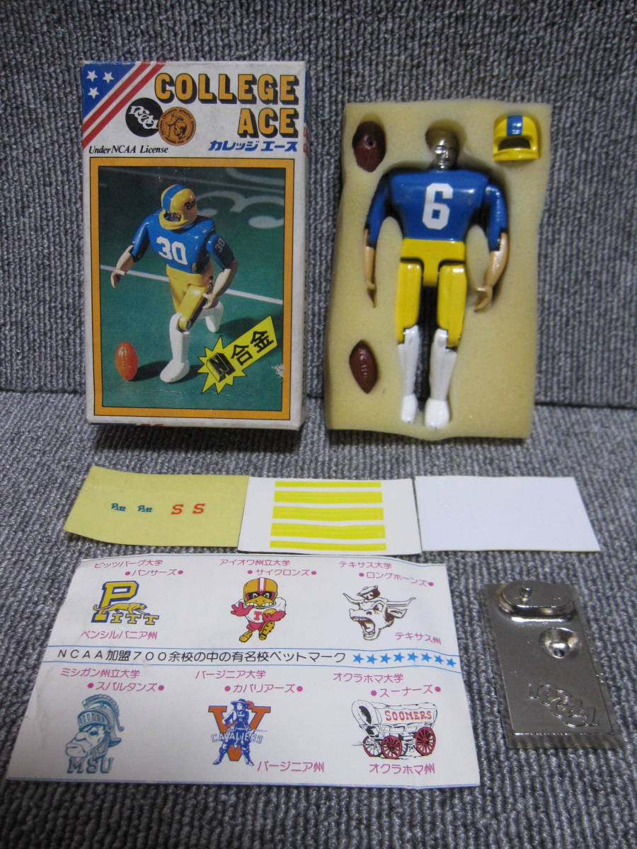 【昭和 レトロ 箱付】P2 アメリカンフットボール アメフト クローバー 超合金 カレッジエース ピッツバーグ大学 パンサーズ 激レア 年代物