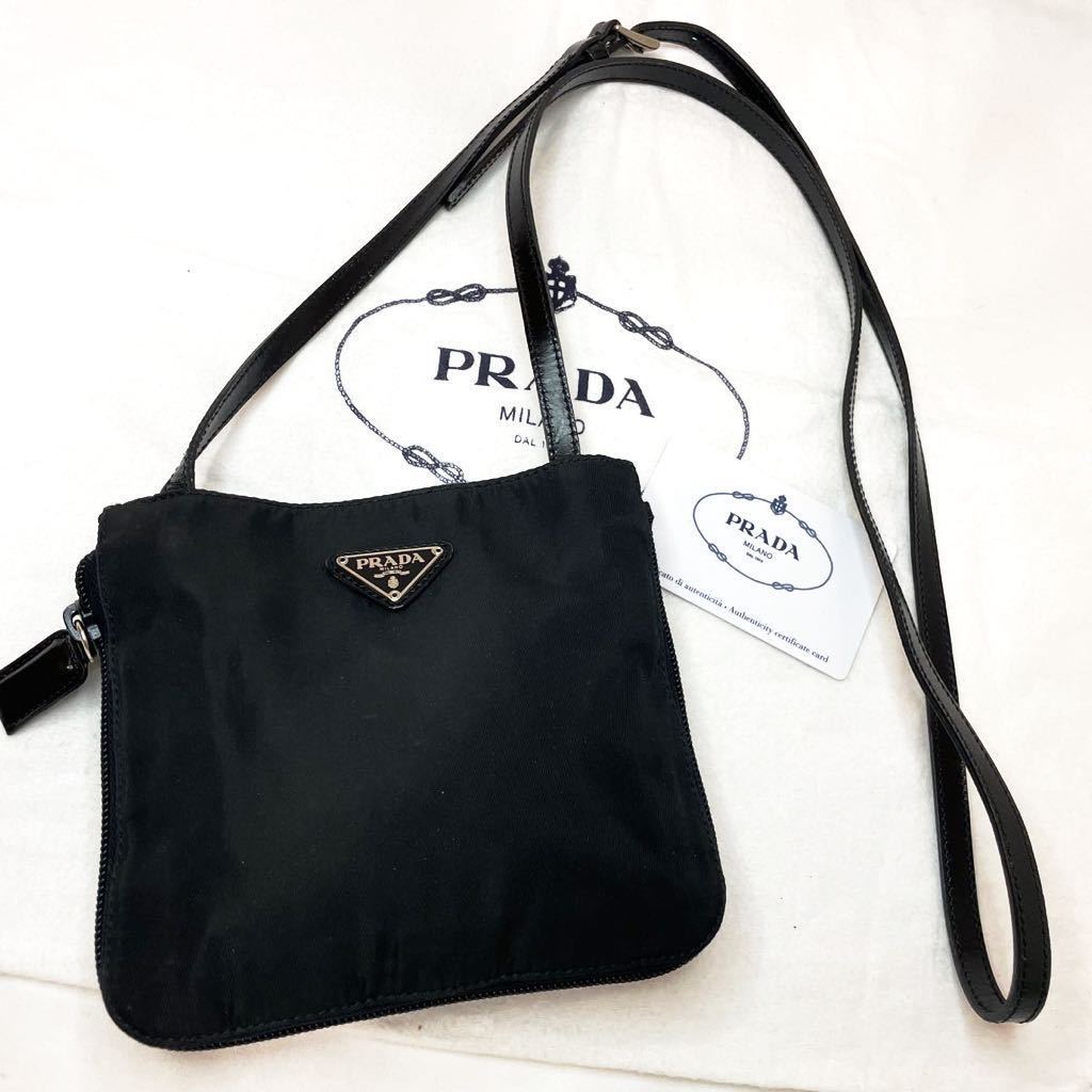1円 ほぼ未使用 PRADA プラダ ナイロン 三角ロゴ ミニ ショルダー