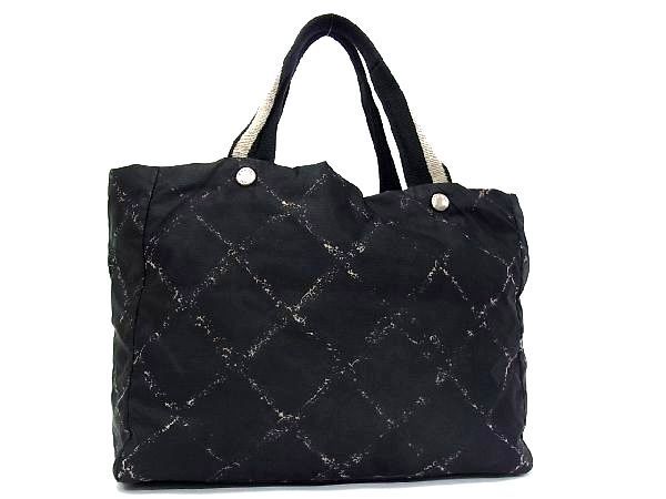 1円 CHANEL シャネル 旧トラベルライン ナイロン トートバッグ 
