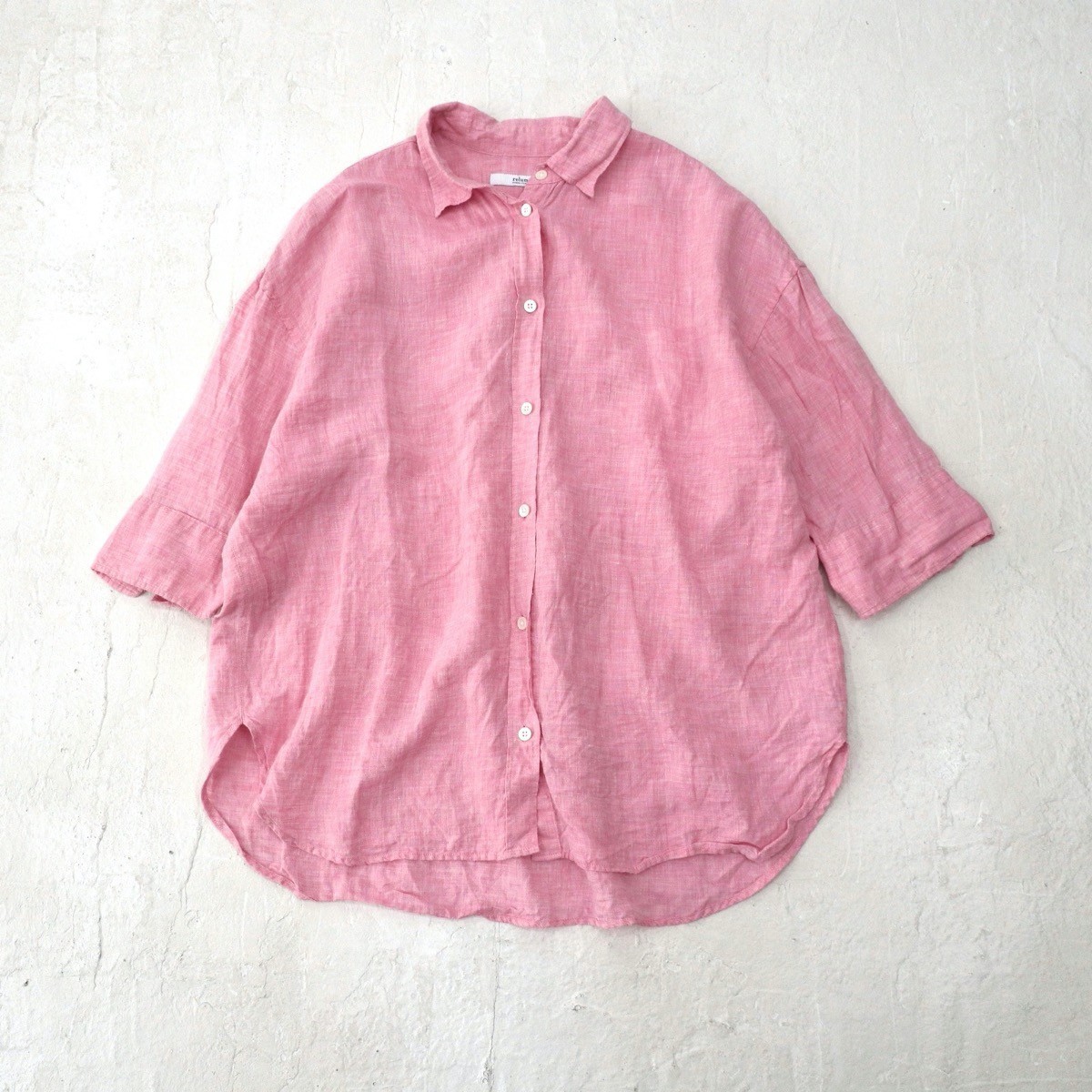 即決】美品*JOURNAL STANDARD relume | リネン100%♪7部袖シャツ 