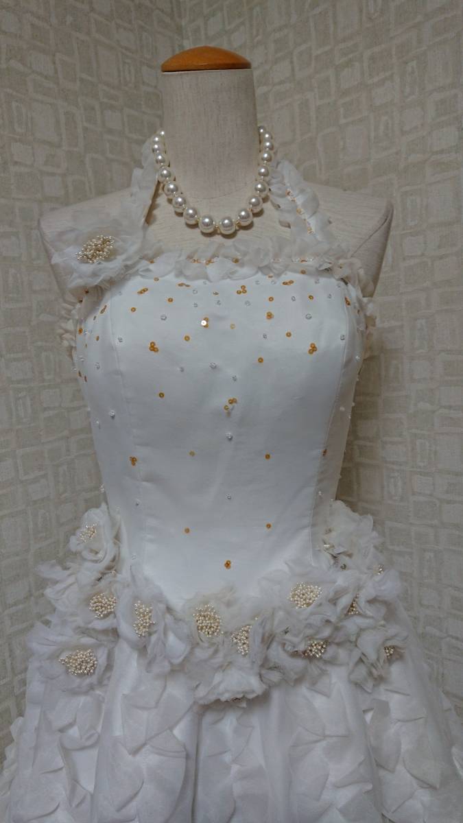 ☆ ウエディングドレス ドレス ミニ丈補正ドレス ロングドレス 9号  