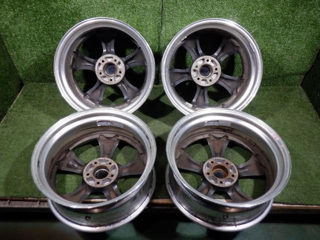 【山形 酒田発】中古 アルミホイール 4本 アミスタッド ブライト 18×7.5J(+52+48) PCD114.3/5H ジャンク品 ※状態要確認※ Bright 18インチ | FF 7.5J PCD130○