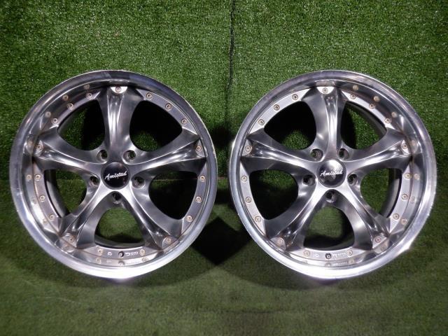 【山形 酒田発】中古 アルミホイール 4本 アミスタッド ブライト 18×7.5J(+52+48) PCD114.3/5H ジャンク品 ※状態要確認※ Bright 18インチ | FF 7.5J PCD130○