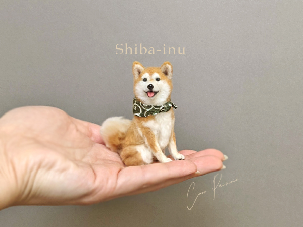 ミニチュア羊毛フェルト【6.5cmの赤柴】柴犬 豆柴 ハンドメイド 1/8
