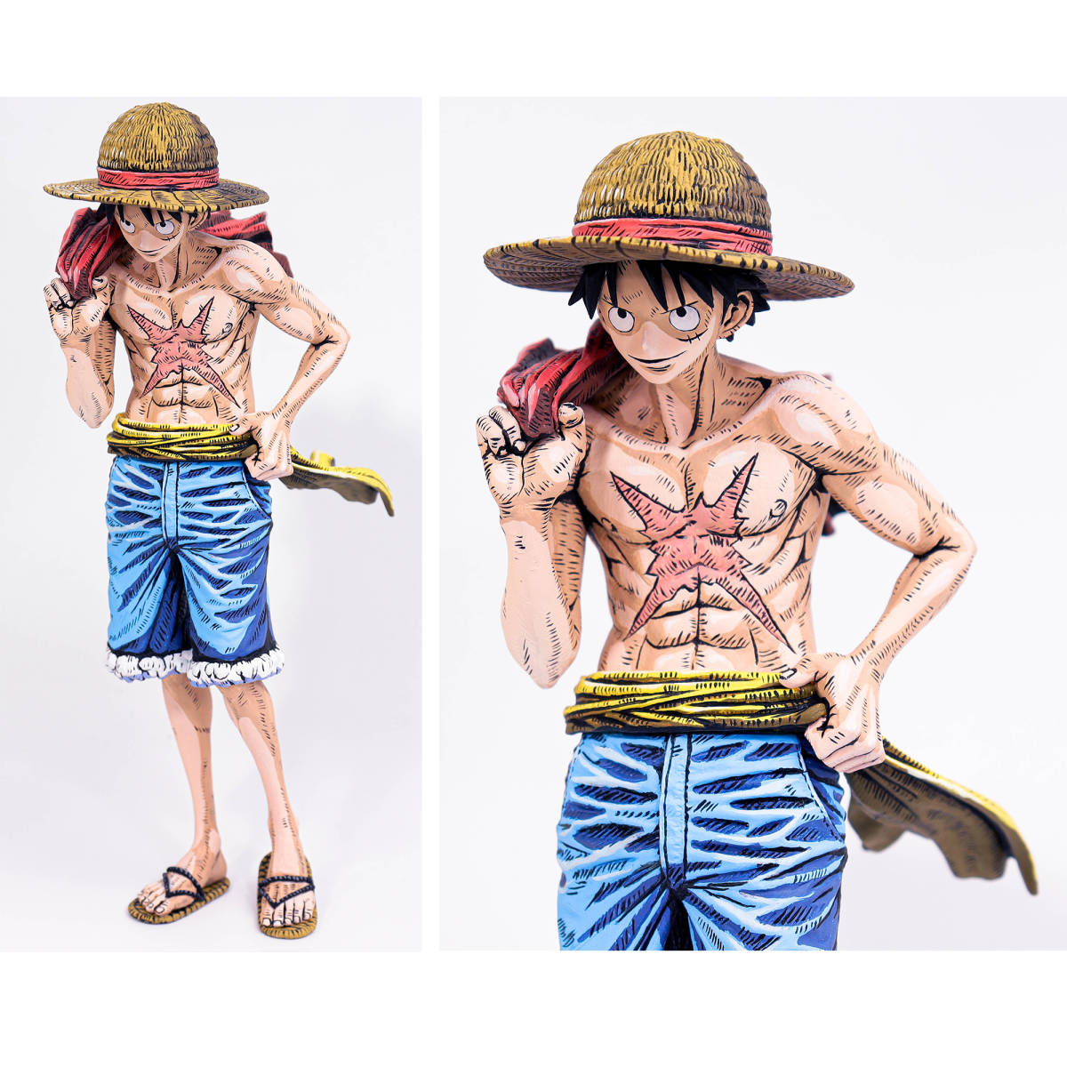 二次元彩色 モンキー・D・ルフィ リペイント ワンピース ONE PIECE 