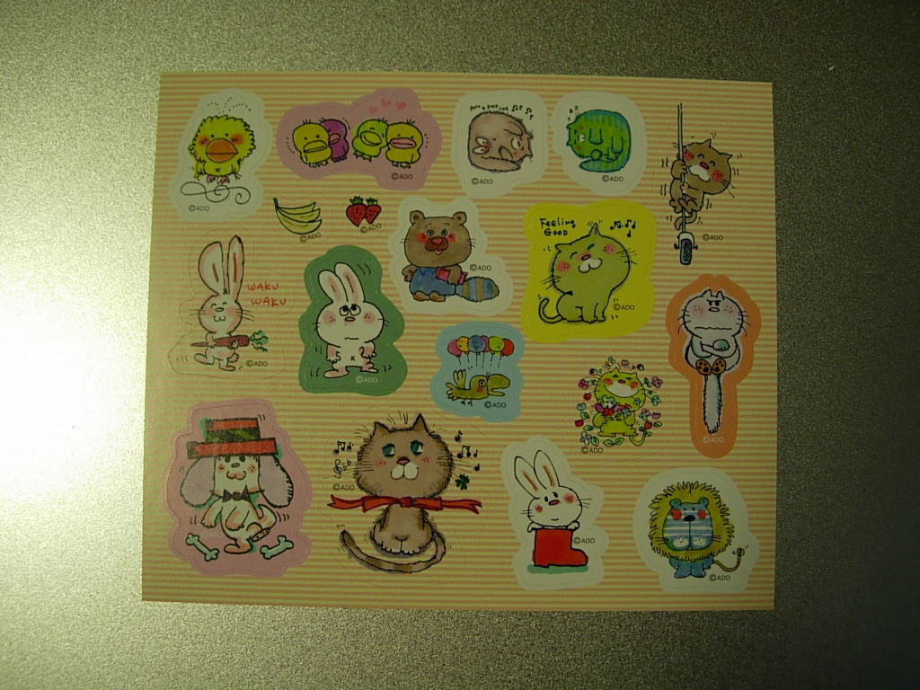 水森亜土 亜土ちゃん シール 動物 ネコ ウサギ ライオン イヌ その他 売買されたオークション情報 Yahooの商品情報をアーカイブ公開 オークファン Aucfan Com