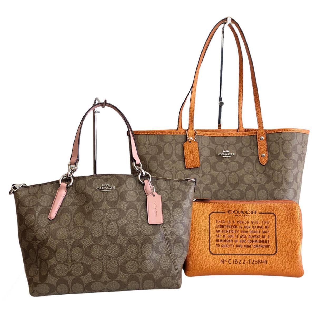 COACH コーチ シグネチャー リバーシブル トートバッグ 2WAYバッグ 2点セット ショルダーバッグ コーチ COACH シグネチャー Ｆ36658 シグネチャーリバーシブルトートバッグ ステーション