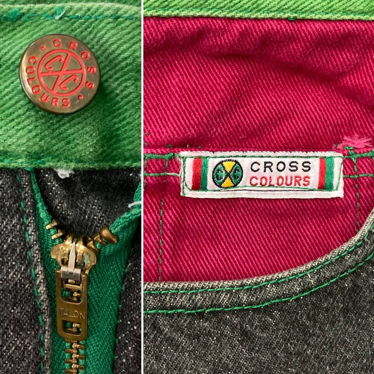 90s クロスカラーズ バギーパンツ デニム USA製 W30 デニムパンツ  