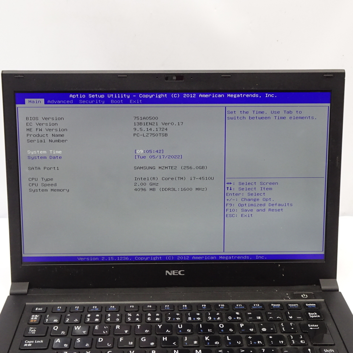 1円～ 【ジャンク】NEC Lavie LZ750/T Core i7-4510U 2GHz/4GB