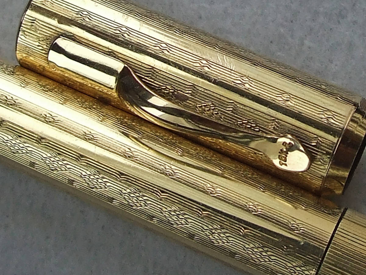 レア 1910年代製 18K.R オーバーレイ セイフティ万年筆 14金F 1910s