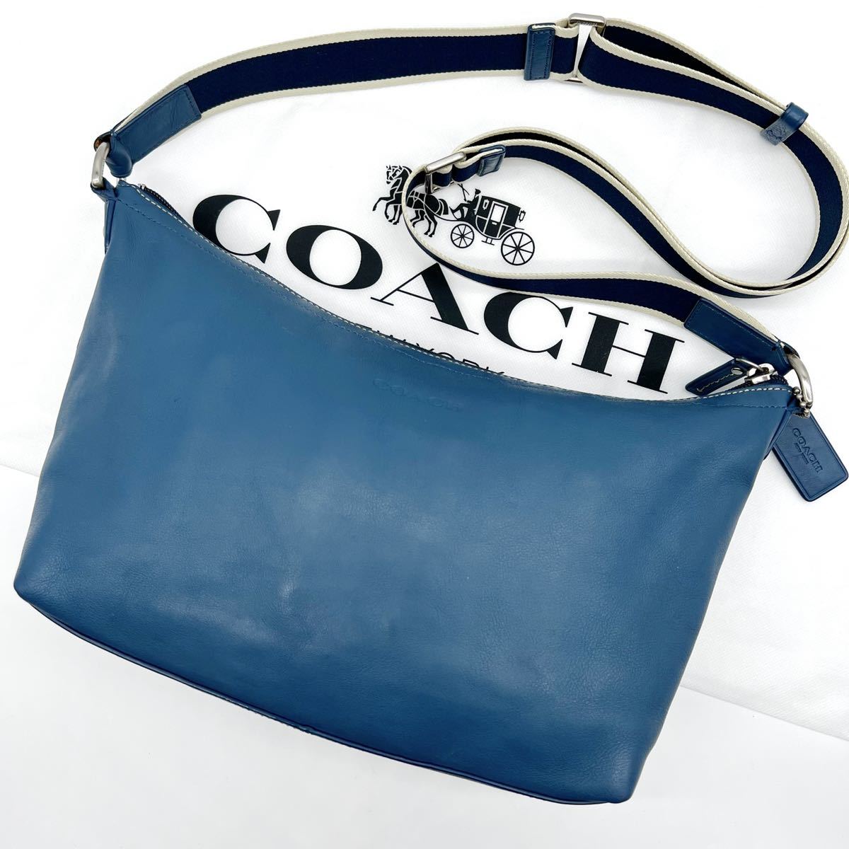 極美品】1円 COACH コーチ 『希少色』ショルダーバッグ ヘリテージ 