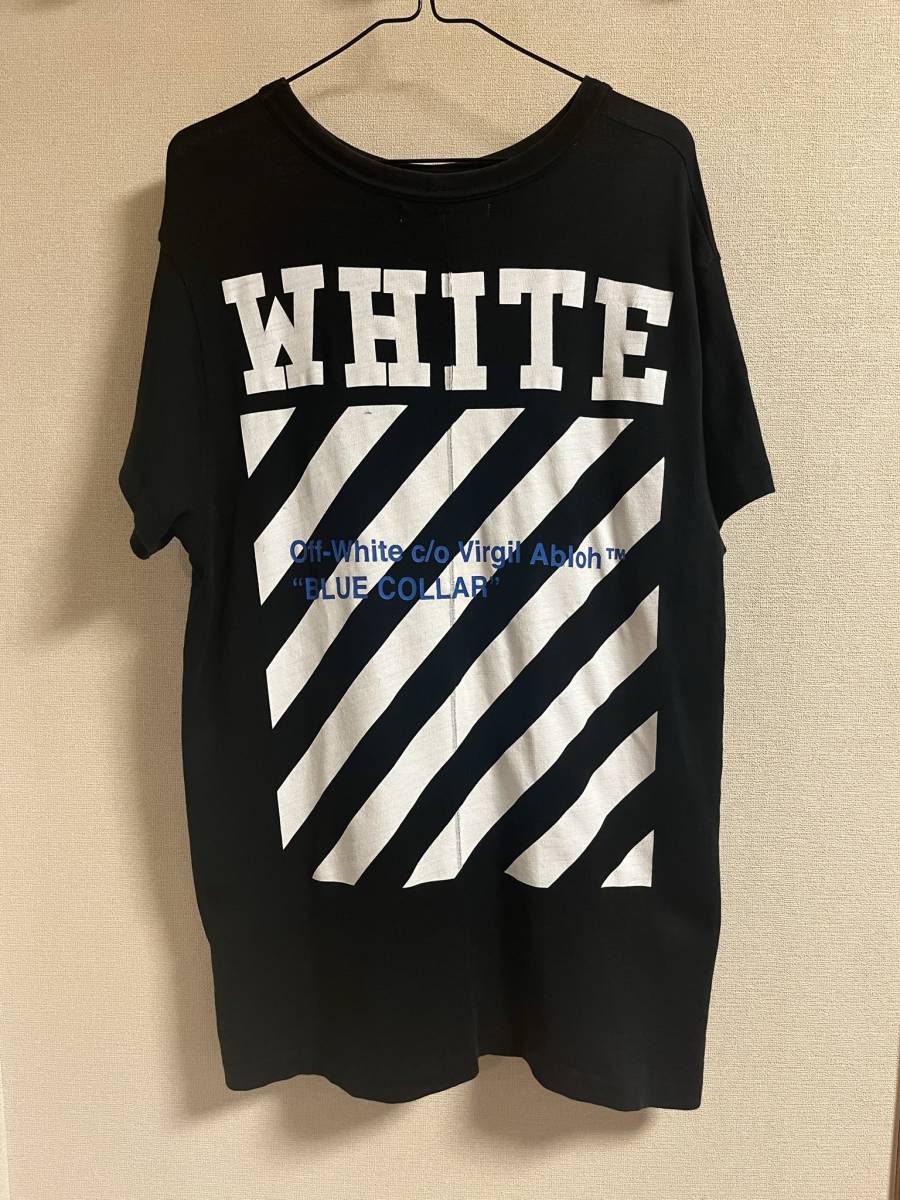 T-Shirt | Tシャツ - オフホワイト Off-White トップス WHITE S&frasl;S XS FARFETCH Off-White（オフホワイト）メンズ Stripe off Firetape リボンストラップストライプ斜めオフショルダー長袖Tシャツ