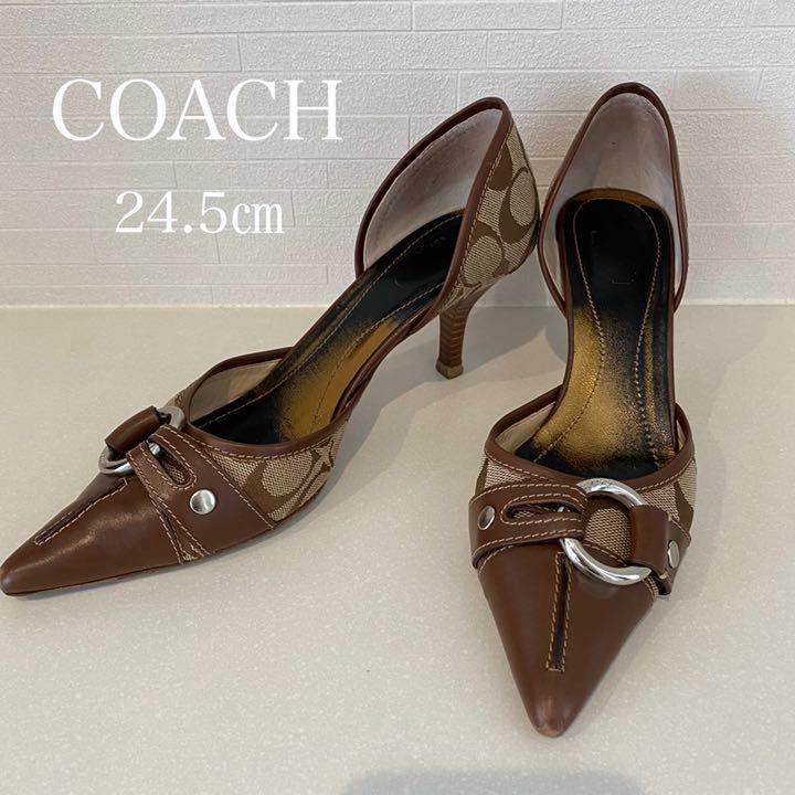 【HOT，限定セール】 coach コーチ ヒール パンプス 靴 ブランド シグネチャー(24.5cm)｜売買されたオークション情報、yahooの商品情報をアーカイブ公開 - オークファン 靴