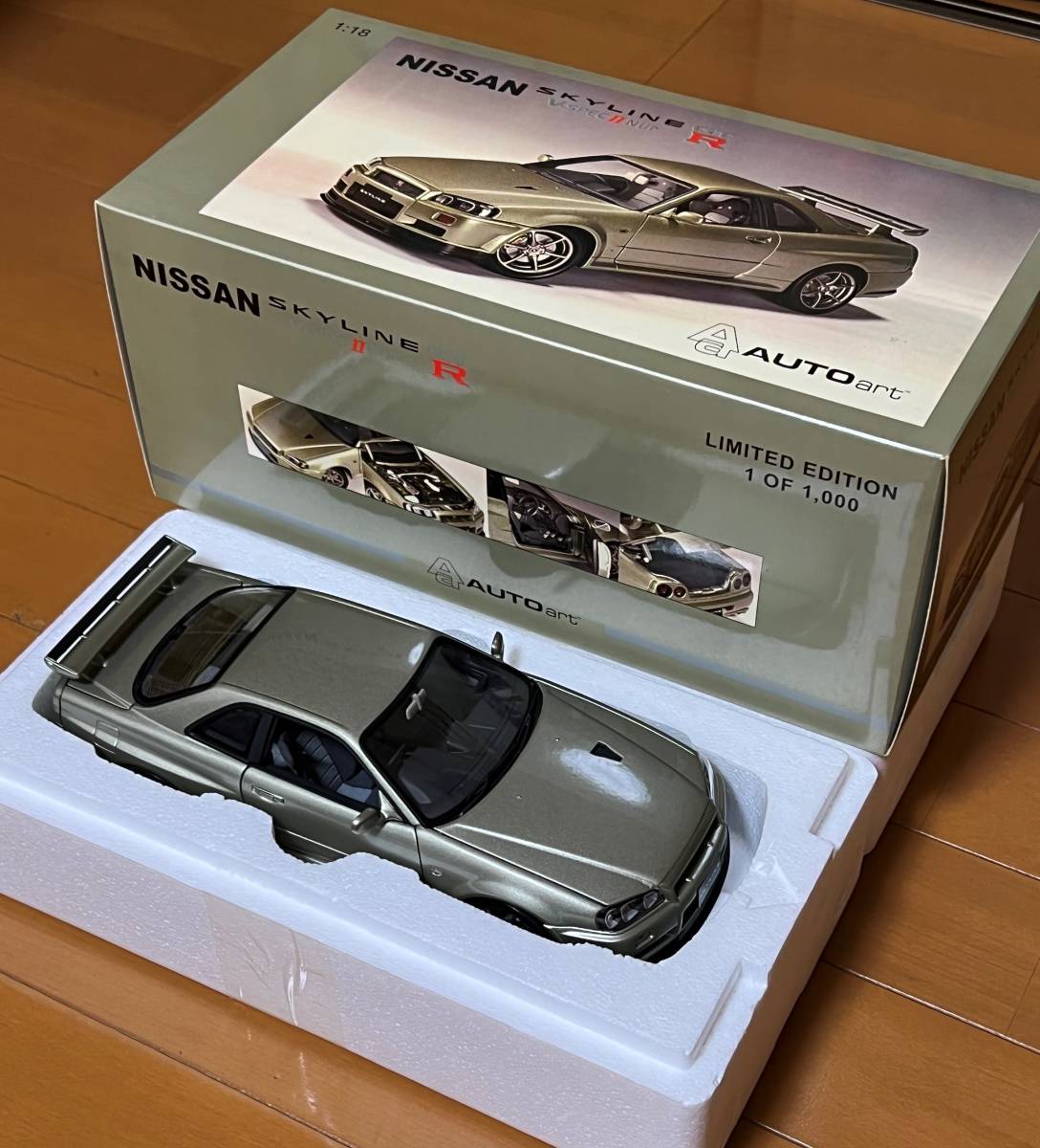 オートアート(Auto art) 1/18　R34スカイラインGTR　VスペックⅡ Nur オートアート 1&frasl;18 GT-R 日産スカイラインGT-R(R34) Ⅱ (AUTOart