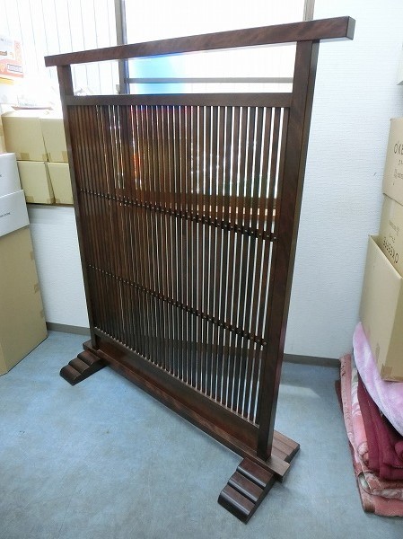 に8ZS 引取限定！ 愛知県 格子 衝立 太鼓鋲 茶道具 茶室