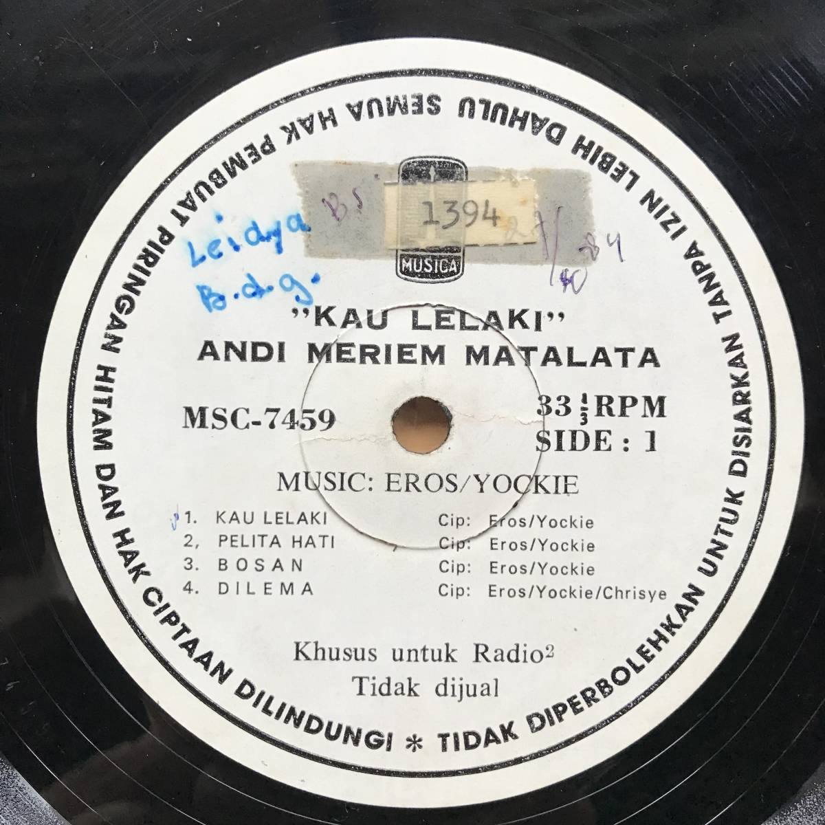 Andi Meriem Mattalatta – Matalatta - | Indonesia Pop Album Vinyl Vol. Audio HQ (LP, Ensiklopop