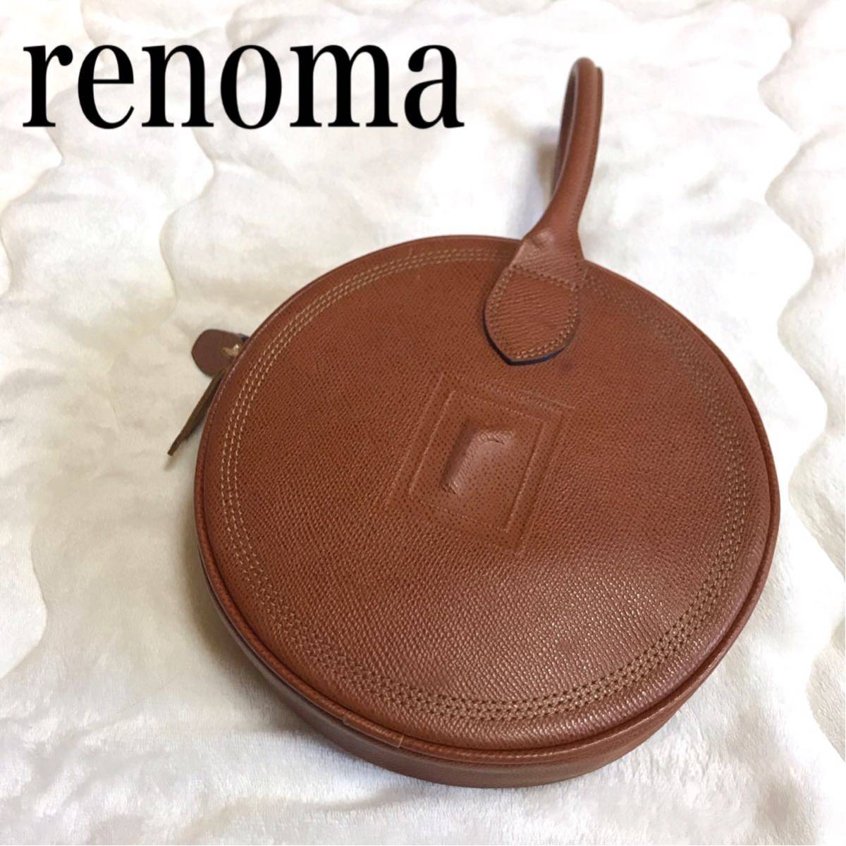 希少 美品 renoma ヴィンテージ丸型バック ワンハンドルバッグ 美品 