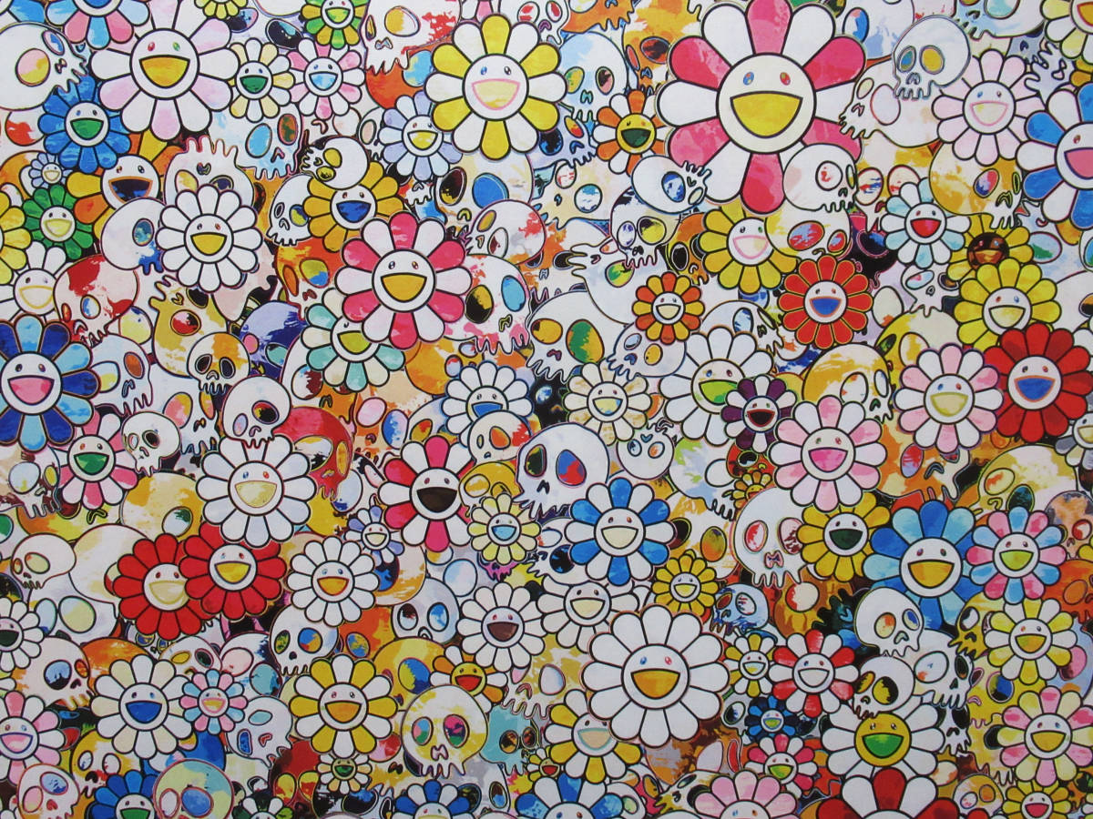 かねますの ヤフオク 村上隆 Skulls Flowers Multicolor 真作 によるクレ