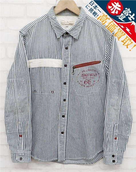 アヴィレックス ヒッコリーストライプワークシャツ AVIREX