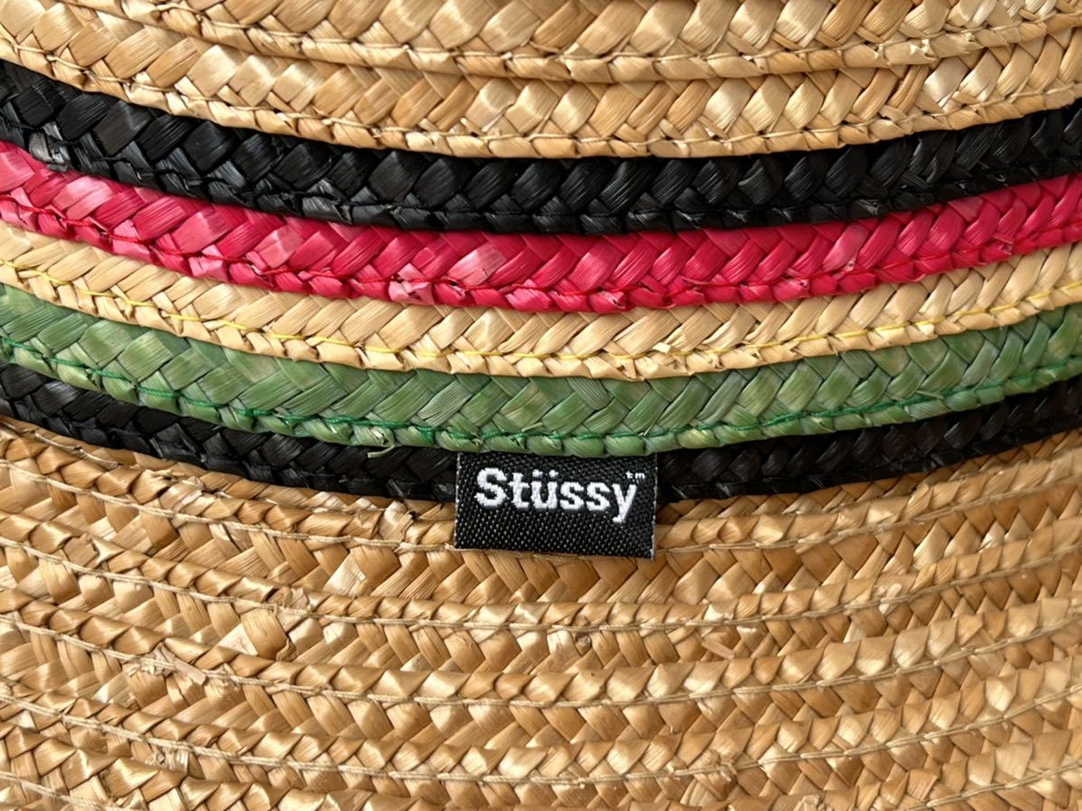 美品☆Stussy ラスタカラー ストローハット L/XL ステューシー ラスタ